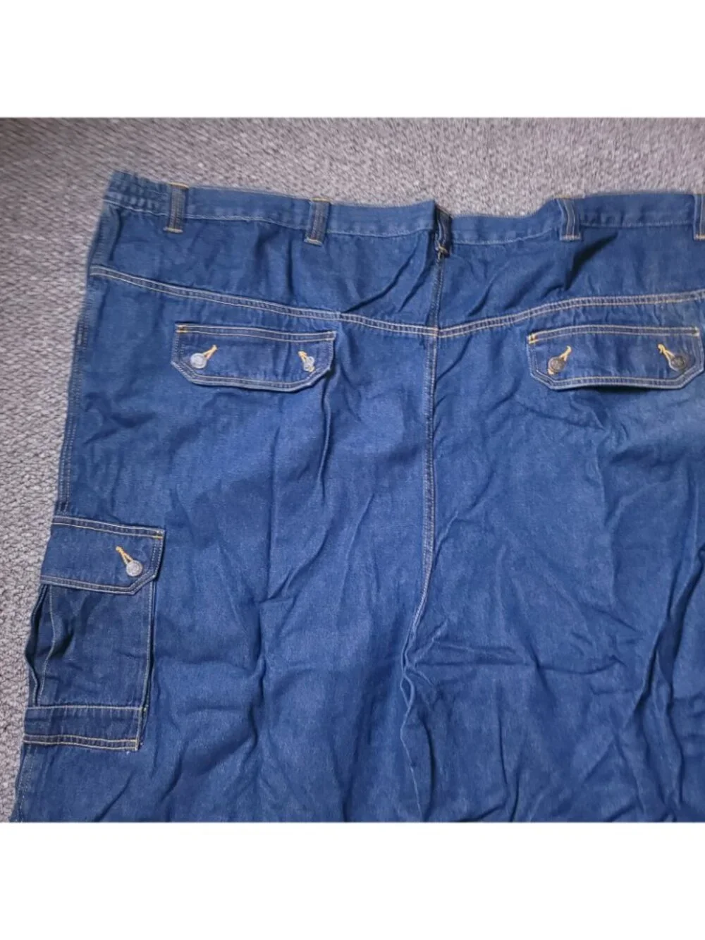 Liberty Blues Cargo Jean Shorts Mens 58 Big Tall Blue Denim Elastic y2K Jorts